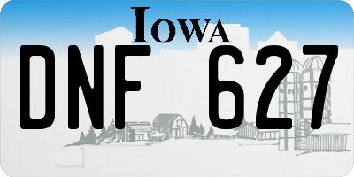 IA license plate DNF627