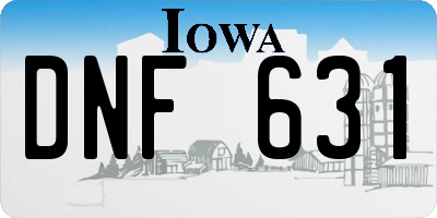 IA license plate DNF631