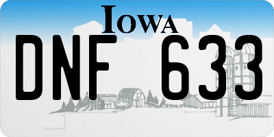 IA license plate DNF633