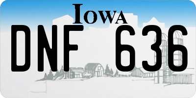 IA license plate DNF636