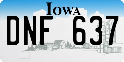 IA license plate DNF637