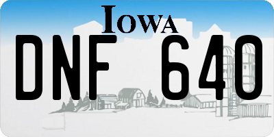 IA license plate DNF640