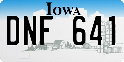 IA license plate DNF641
