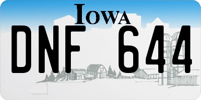IA license plate DNF644