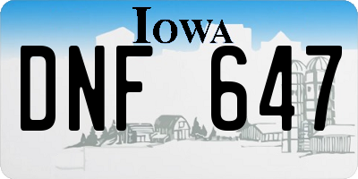 IA license plate DNF647