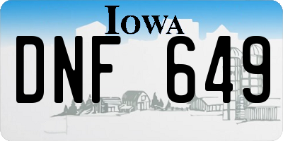 IA license plate DNF649