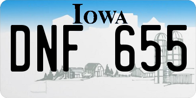 IA license plate DNF655