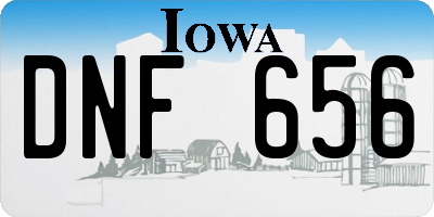 IA license plate DNF656