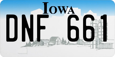 IA license plate DNF661