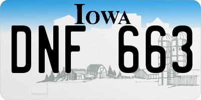 IA license plate DNF663