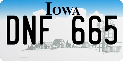 IA license plate DNF665