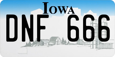 IA license plate DNF666