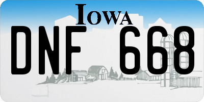 IA license plate DNF668
