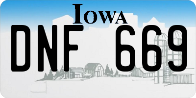 IA license plate DNF669