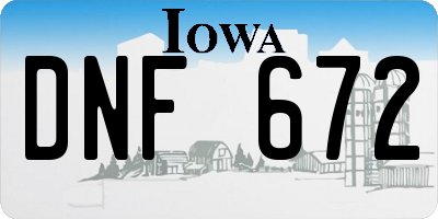 IA license plate DNF672