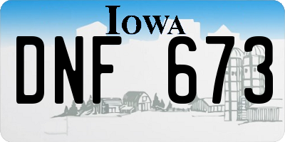 IA license plate DNF673