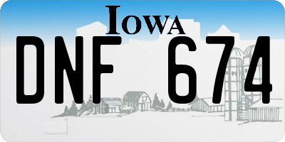 IA license plate DNF674
