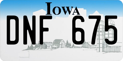 IA license plate DNF675