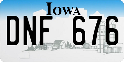 IA license plate DNF676