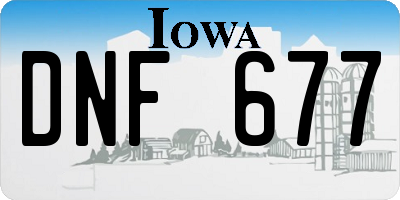 IA license plate DNF677