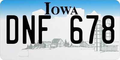 IA license plate DNF678