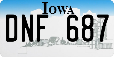 IA license plate DNF687