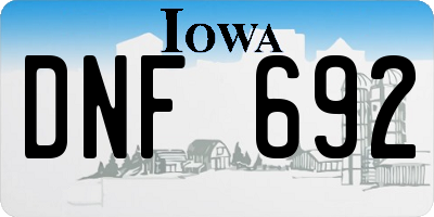 IA license plate DNF692