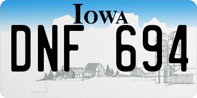 IA license plate DNF694