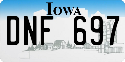 IA license plate DNF697