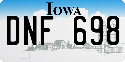 IA license plate DNF698