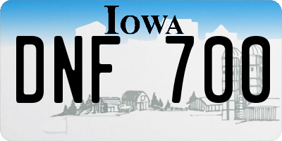 IA license plate DNF700