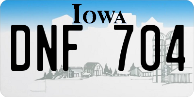 IA license plate DNF704