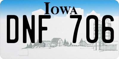 IA license plate DNF706