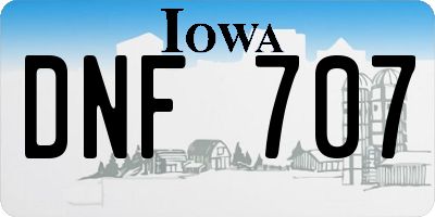 IA license plate DNF707