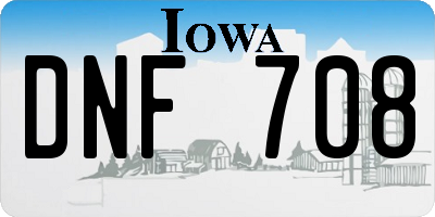 IA license plate DNF708