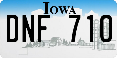 IA license plate DNF710