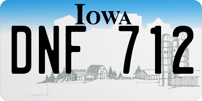 IA license plate DNF712