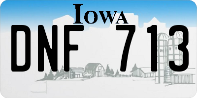 IA license plate DNF713