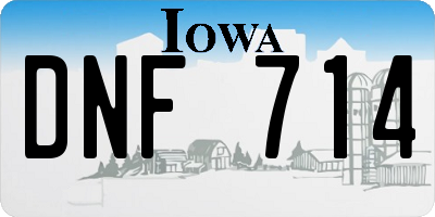 IA license plate DNF714