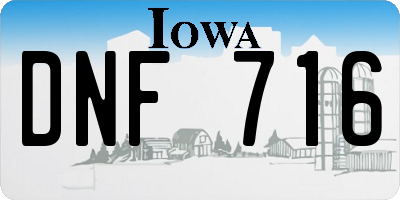 IA license plate DNF716