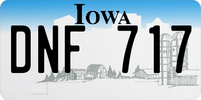 IA license plate DNF717