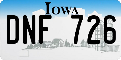 IA license plate DNF726