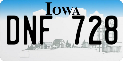 IA license plate DNF728
