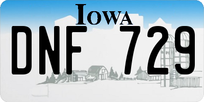 IA license plate DNF729