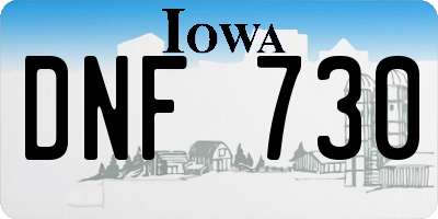 IA license plate DNF730