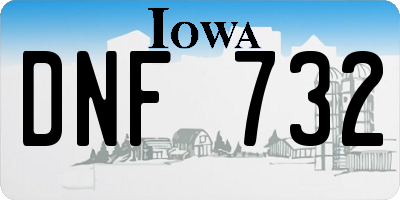 IA license plate DNF732
