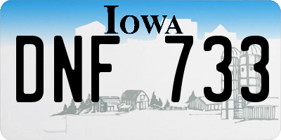 IA license plate DNF733