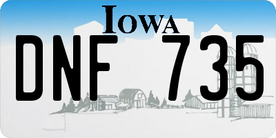 IA license plate DNF735