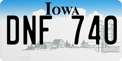 IA license plate DNF740