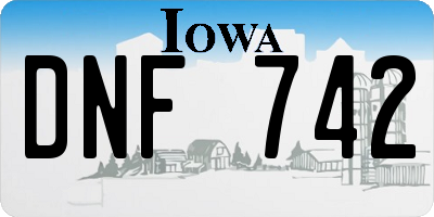 IA license plate DNF742
